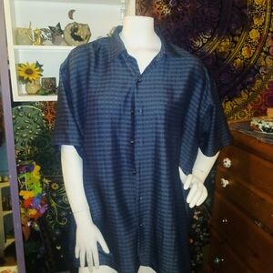 Van Heusen Navy Plaid Casual Shirt